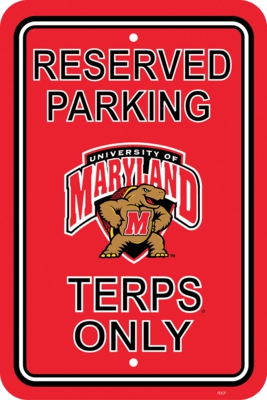 Maryland Terrapins 12" X 18" Plastic Parking Sign - Click Image to Close