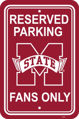 Mississippi State Bulldogs 12" X 18" Plastic Parking Sign - Click Image to Close