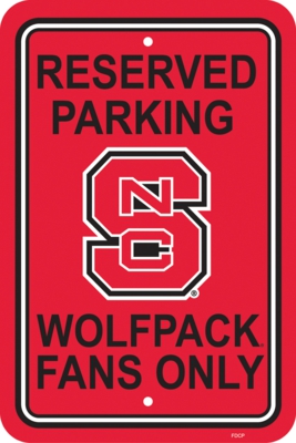 North Carolina State Wolfpack 12" X 18" Plastic Parking Sign - Click Image to Close