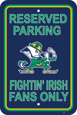 Notre Dame Fighting Irish 12" X 18" Plastic Parking Sign - Click Image to Close