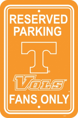 Tennessee Volunteers 12" X 18" Plastic Parking Sign - Click Image to Close