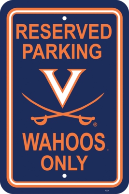 Virginia Cavaliers 12" X 18" Plastic Parking Sign - Click Image to Close