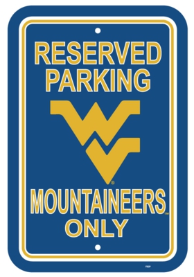 West Virginia Mountaineers 12" X 18" Plastic Parking Sign - Click Image to Close