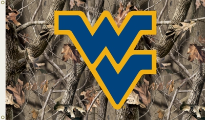 West Virginia Mountaineers 3' x 5' Flag w/Grommets-Realtree Camo - Click Image to Close