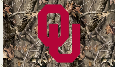 Oklahoma Sooners 3' x 5' Flag with Grommets - Realtree Camo - Click Image to Close