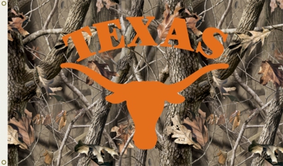 Texas Longhorns 3' x 5' Flag with Grommets - Realtree Camo - Click Image to Close