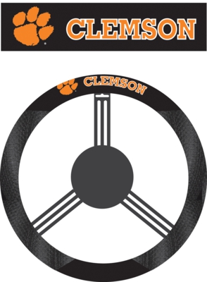 Clemson Tigers Poly-Suede Steering Wheel Cover - Click Image to Close