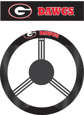 Georgia Bulldogs Poly-Suede Steering Wheel Cover - Click Image to Close