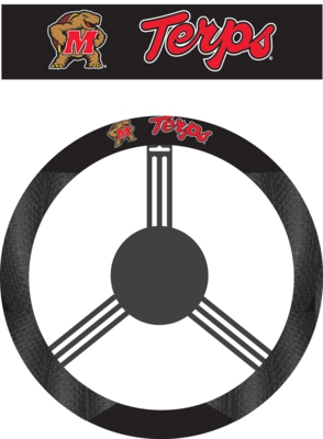 Maryland Terrapins Poly-Suede Steering Wheel Cover - Click Image to Close