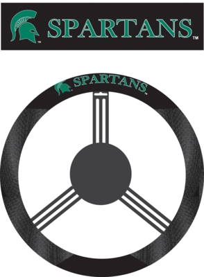 Michigan State Spartans Poly-Suede Steering Wheel Cover - Click Image to Close