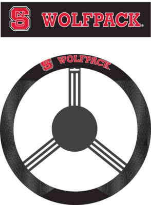 North Carolina State Wolfpack Poly-Suede Steering Wheel Cover - Click Image to Close