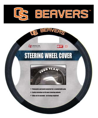 Oregon State Beavers Poly-Suede Steering Wheel Cover - Click Image to Close