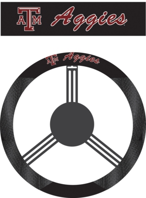 Texas A&M Aggies Poly-Suede Steering Wheel Cover - Click Image to Close