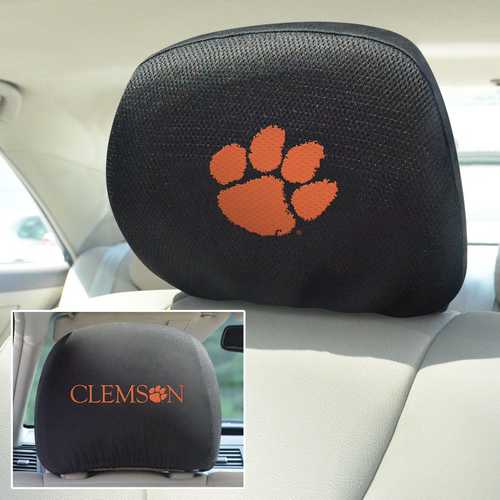 Clemson Tigers 2-Sided Headrest Covers - Set of 2 - Click Image to Close