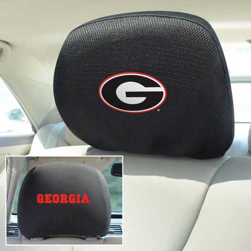 Georgia Bulldogs 2-Sided Headrest Covers - Set of 2 - Click Image to Close