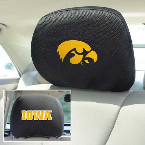 Iowa Hawkeyes 2-Sided Headrest Covers - Set of 2 - Click Image to Close
