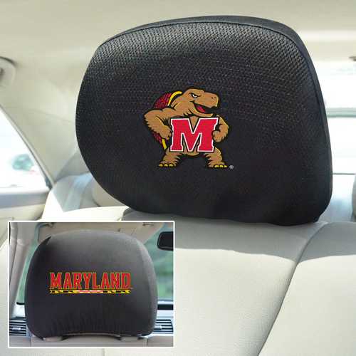 Maryland Terrapins 2-Sided Headrest Covers - Set of 2 - Click Image to Close