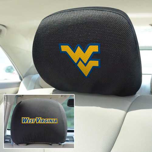 West Virginia Mountaineers 2-Sided Headrest Covers - Set of 2 - Click Image to Close