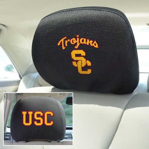 USC Trojans 2-Sided Headrest Covers - Set of 2 - Click Image to Close