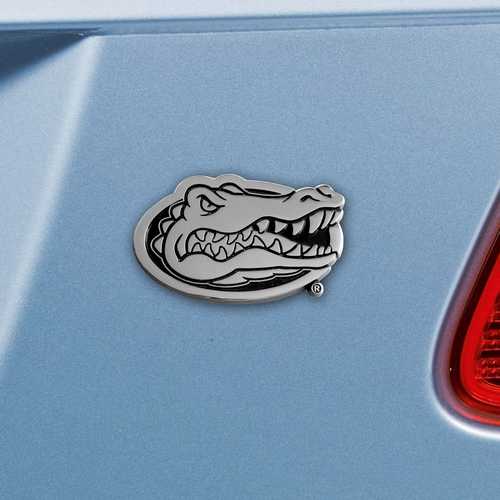 University of Florida Gators 3D Chromed Metal Car Emblem - Click Image to Close