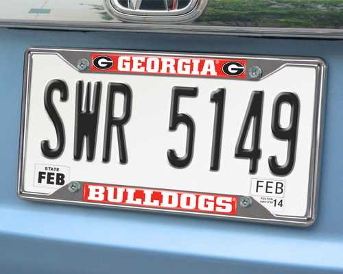 Georgia Bulldogs Chromed Metal License Plate Frame - Click Image to Close