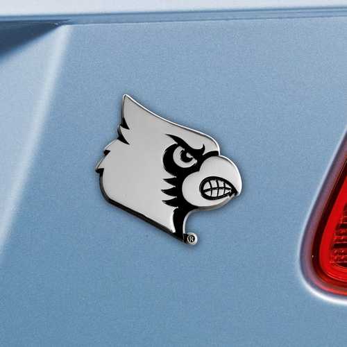 University of Louisville Cardinals 3D Chromed Metal Car Emblem - Click Image to Close