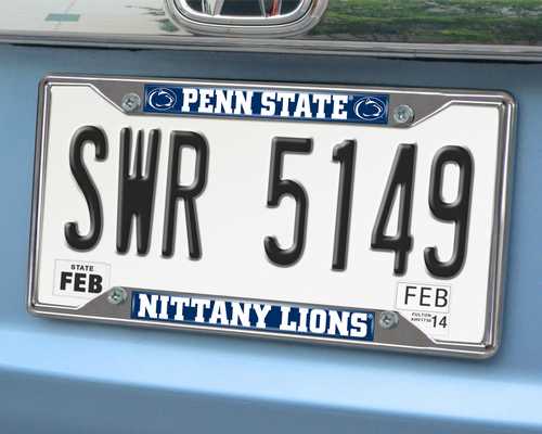 Penn State Nittany Lions Chromed Metal License Plate Frame - Click Image to Close