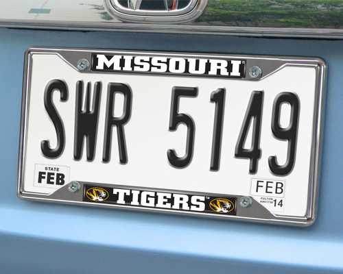 Mizzou Tigers Chromed Metal License Plate Frame - Click Image to Close