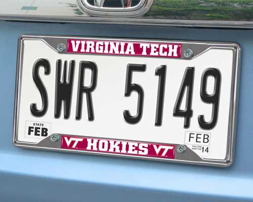 Virginia Tech Hokies Chromed Metal License Plate Frame - Click Image to Close