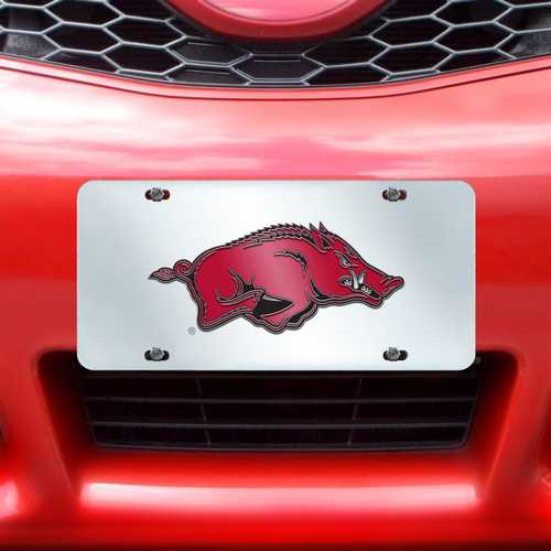 Arkansas Razorbacks Inlaid License Plate - Click Image to Close