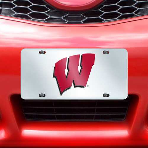 Wisconsin Badgers Inlaid License Plate - Click Image to Close