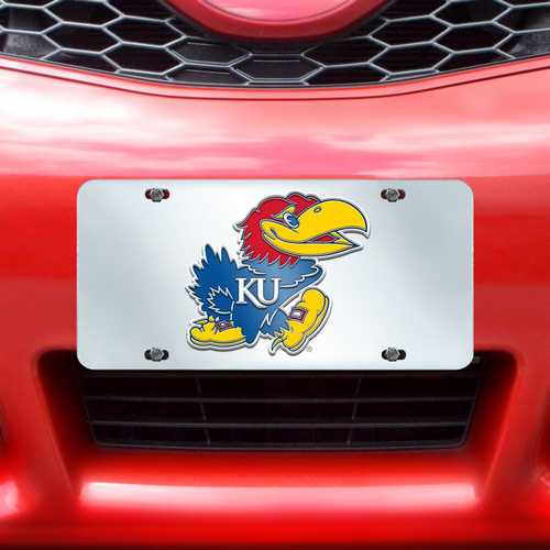 Kansas Jayhawks Inlaid License Plate - Click Image to Close