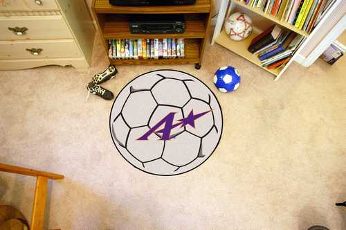 University of Evansville Purple Aces Soccer Ball Rug - Click Image to Close