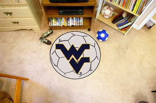 West Virginia University Mountaineers Soccer Ball Rug - Click Image to Close