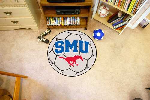 Southern Methodist University Mustangs Soccer Ball Rug - Click Image to Close