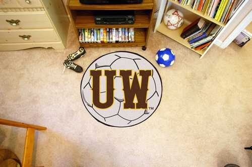 University of Wyoming Cowboys Soccer Ball Rug - UW Logo - Click Image to Close