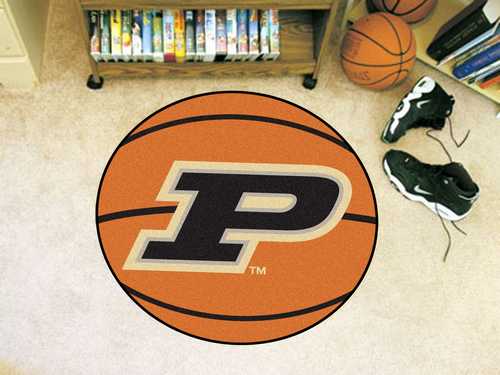 Purdue University Boilermakers Basketball Rug - P Logo - Click Image to Close