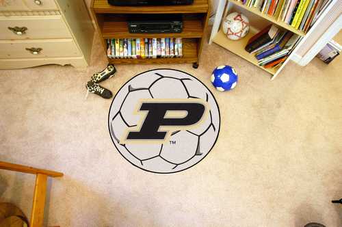 Purdue University Boilermakers Soccer Ball Rug - P Logo - Click Image to Close