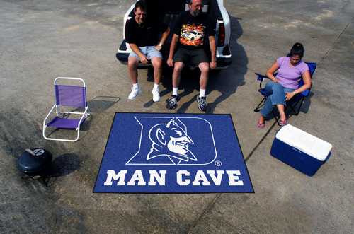 Duke University Blue Devils Man Cave Tailgater Rug - Devil Head - Click Image to Close