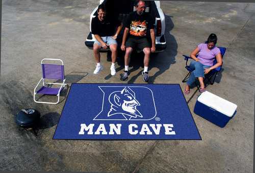 Duke University Blue Devils Man Cave Ulti-Mat Rug - Devil Head - Click Image to Close