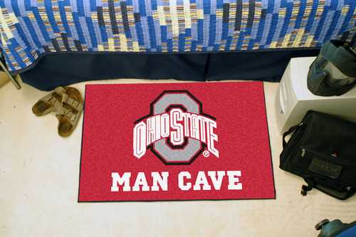 Ohio State University Buckeyes Man Cave Starter Rug - Click Image to Close