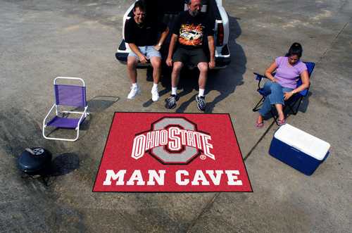 Ohio State University Buckeyes Man Cave Tailgater Rug - Click Image to Close