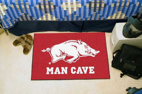 University of Arkansas Razorbacks Man Cave Starter Rug - Click Image to Close