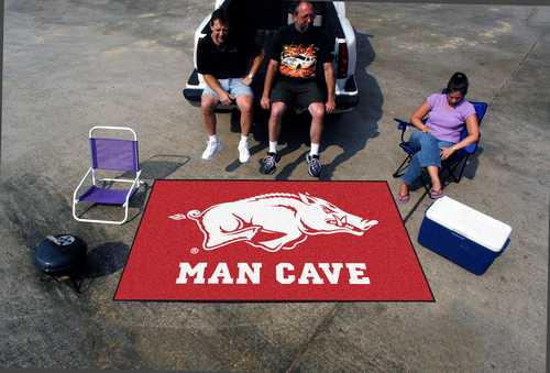 University of Arkansas Razorbacks Man Cave Ulti-Mat Rug - Click Image to Close