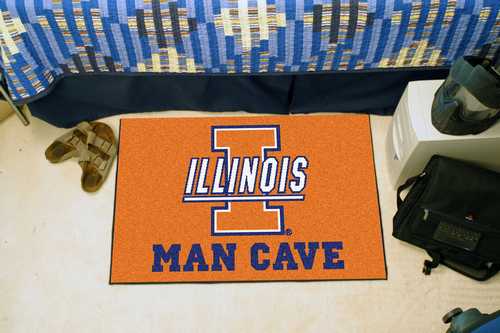 University of Illinois Fighting Illini Man Cave Starter Rug - Click Image to Close