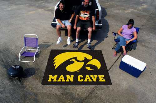 University of Iowa Hawkeyes Man Cave Tailgater Rug - Click Image to Close