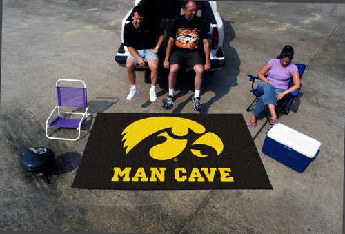 University of Iowa Hawkeyes Man Cave Ulti-Mat Rug - Click Image to Close