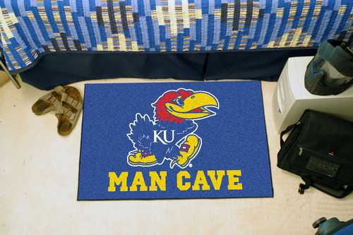 University of Kansas Jayhawks Man Cave Starter Rug - Click Image to Close