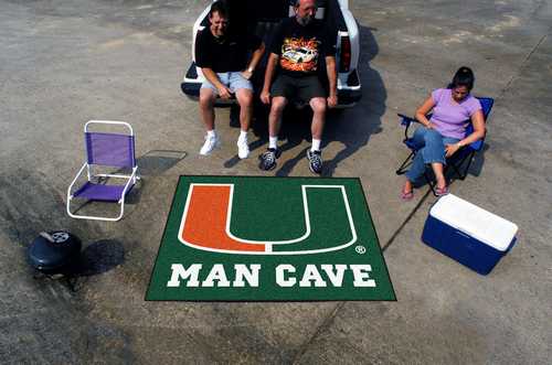 University of Miami Hurricanes Man Cave Tailgater Rug - Click Image to Close