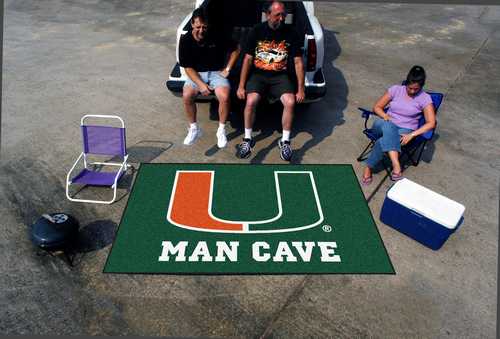 University of Miami Hurricanes Man Cave Ulti-Mat Rug - Click Image to Close